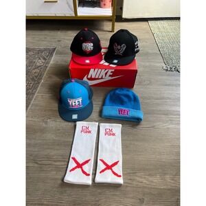 WWE Lot of 5 Roman Reigns Jay Uso CM Punk SnapBack Beanie Sleeves